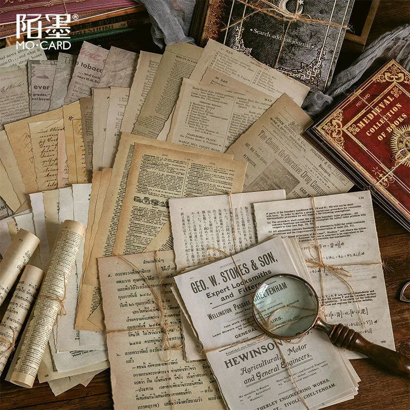 Middle Ancient Book Collection vintage notebook with distressed paper pages, 130mm by 184mm