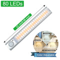 Slim aluminium alloy body induction cabinet lamp with USB charging port