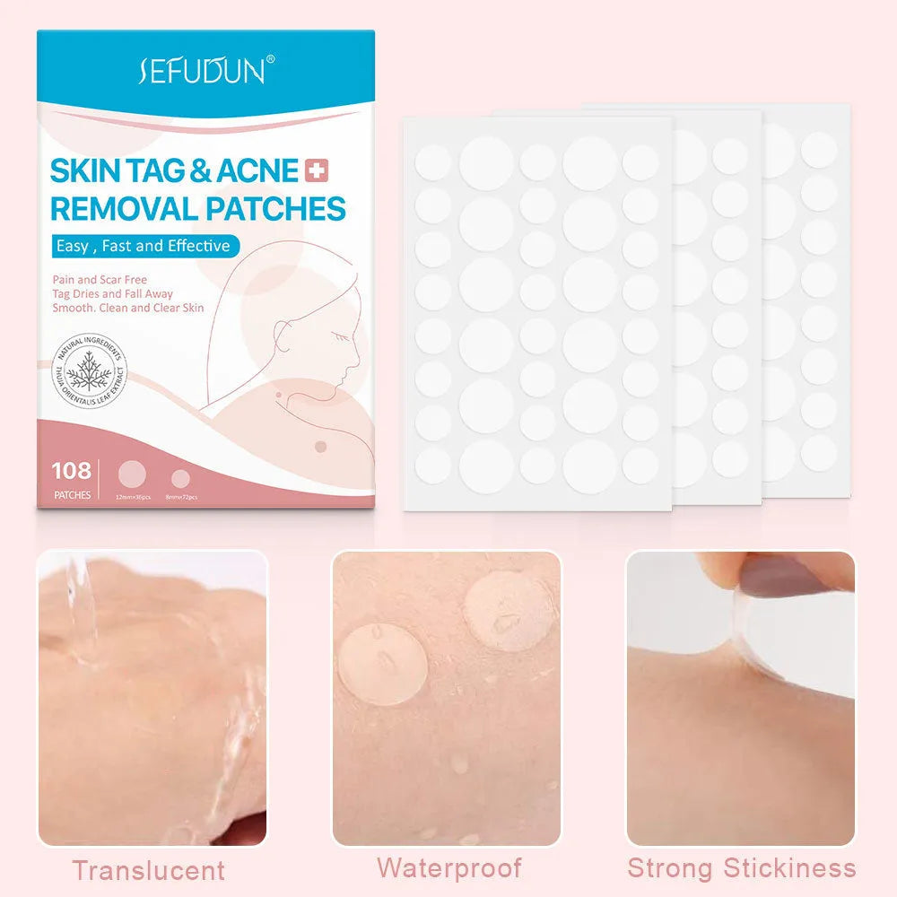 108 white Vitamin A wart and skin tag remover patches for home use