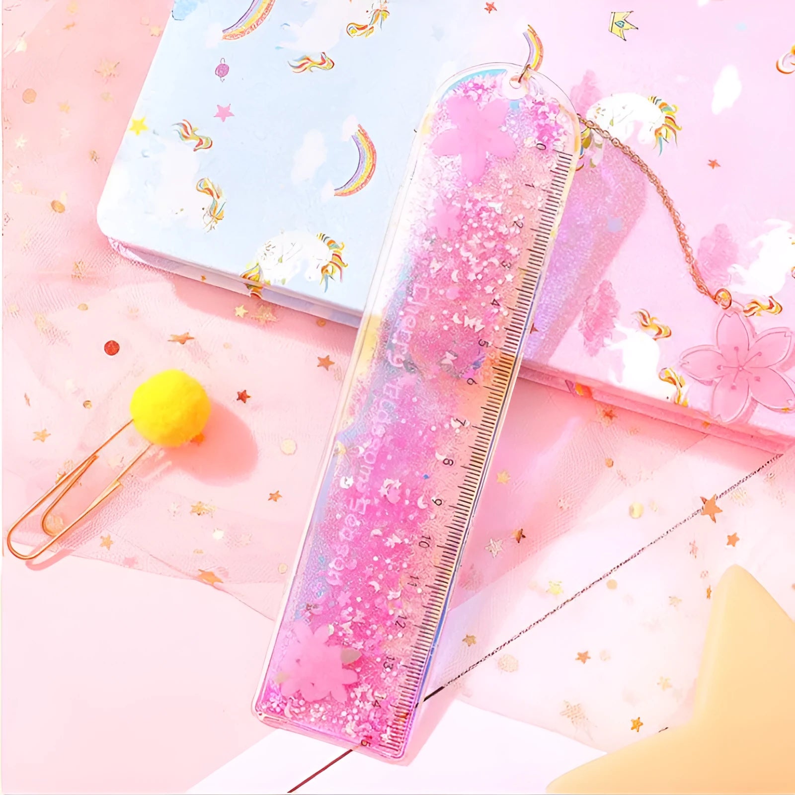 15cm creative heart design multifunctional ruler bookmark in six colour variations