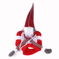 Red flannel Santa riding outfit costume for a dog or cat with Velcro straps.