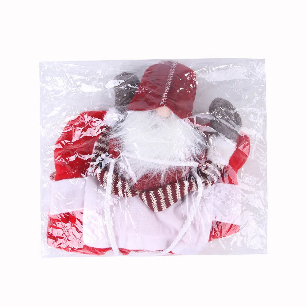 Red flannel Santa riding outfit costume for a dog or cat with Velcro straps.