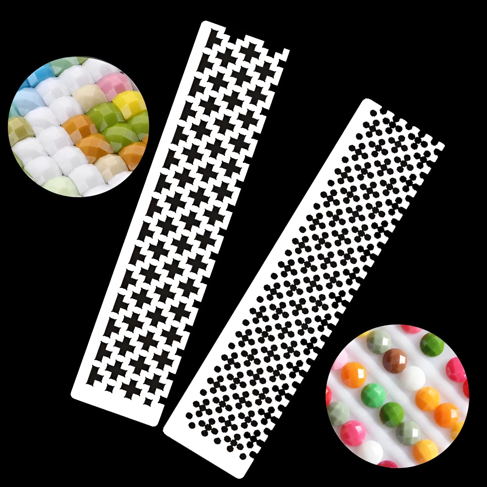 Stainless steel diamond painting grid ruler for square and round drill placement