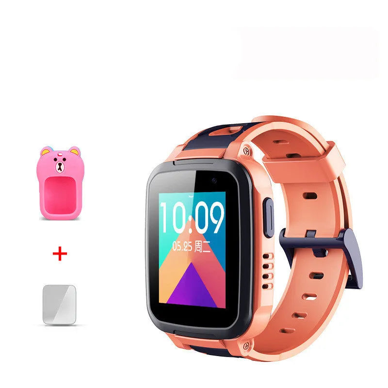 SE5 children's phone watch with stainless steel wristband showing blue colour option