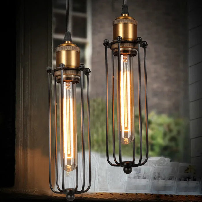 Brown iron gladiator chandelier with fishing line design for 10-15㎡ illumination