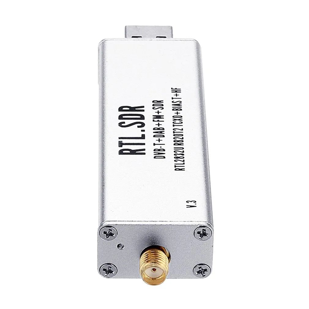 Black A300U all-band software receiver with golden SMA connector for 25MHz-1700MHz RF range