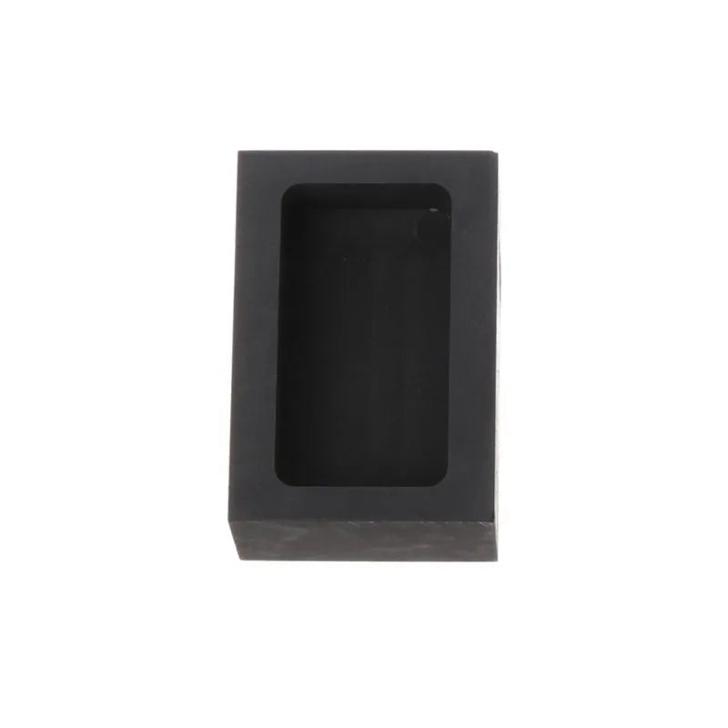 Square high-purity graphite crucible for melting precious metals like gold and silver