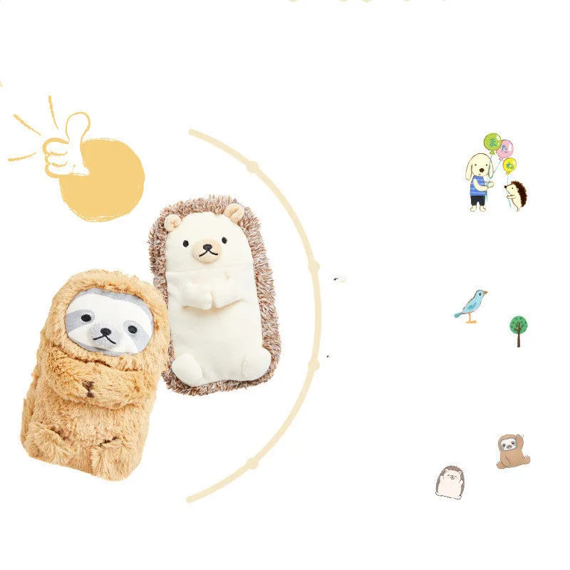 Velvet plush pencil case for stationery organisation with creative personality design