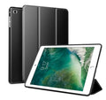iPad protective sleeve with integrated silicone stand in clamshell design, compatible with 9.7-inch models