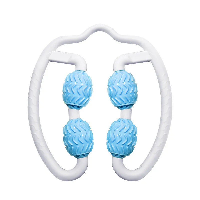 Purple annular leg massage roller with 10cm silicone surface for fitness and muscle recovery