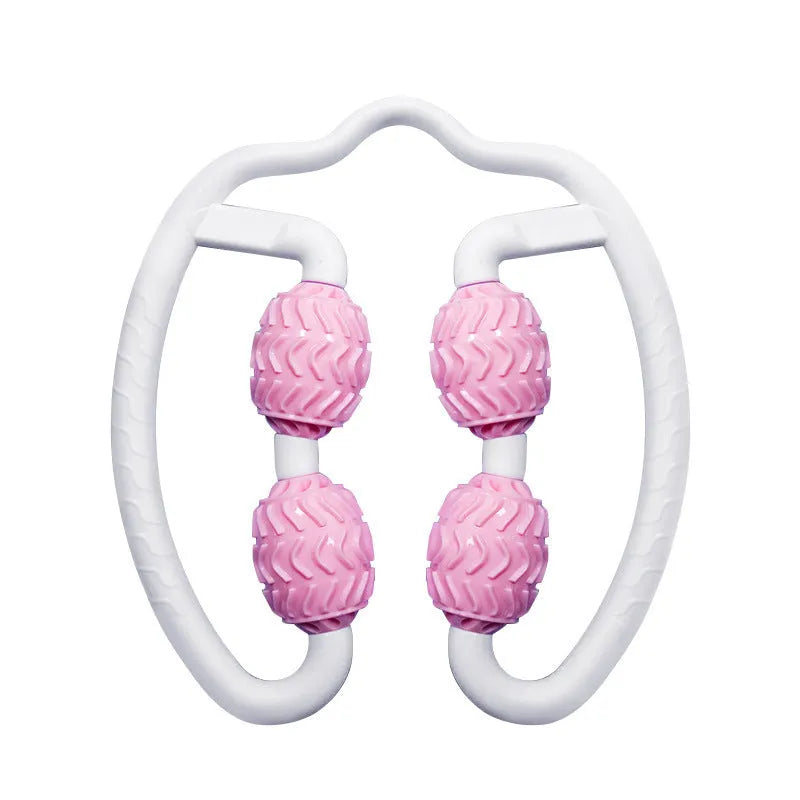 Purple annular leg massage roller with 10cm silicone surface for fitness and muscle recovery