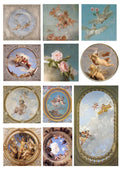 European angel mural character sticker sheets, 4-9cm in size, photo colour finish, pack of 11