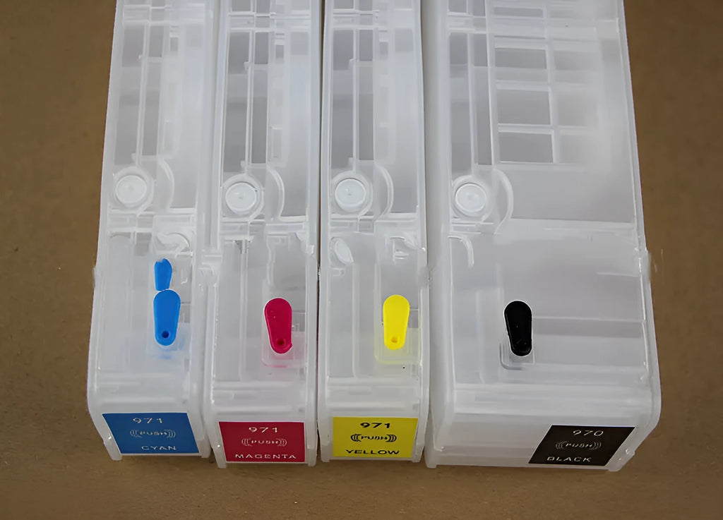 Compatible HP970 refillable ink cartridge for HP Officejet Pro printers, 100ml capacity.