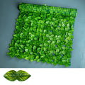 Green artificial radish leaf fence panel showing detailed plastic foliage for balcony and garden screening