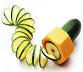 Yellow and green plastic spiral vegetable cutter tool with 8cm diameter for kitchen use