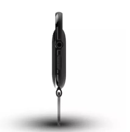 Black voice control portable recorder with zinc alloy shell showing USB port and recording button
