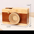 Pine wood rotating music box with sanding mechanism in miniature carton packaging