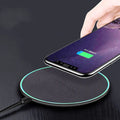 Black aluminium alloy car wireless charger with 10W fast charging for Apple Samsung Huawei Xiaomi phones