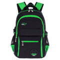Waterproof nylon schoolbag in multiple colours with side compartments for student supplies