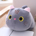 Grey fat cat plush doll stuffed toy with soft down cotton filling and rag doll construction
