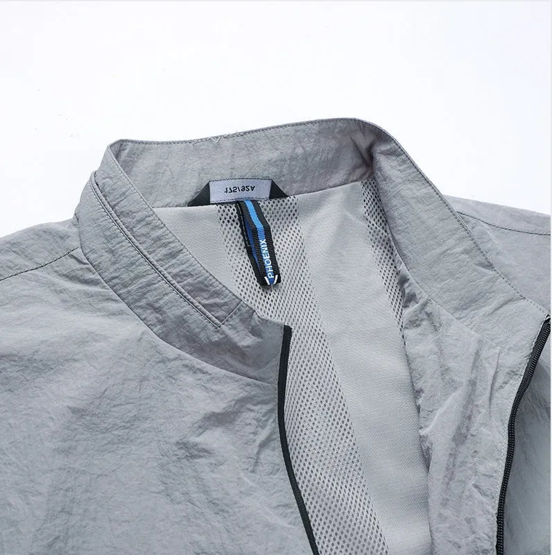Kentino men's blue sunscreen shirt with UPF 50+ protection on male model outdoors