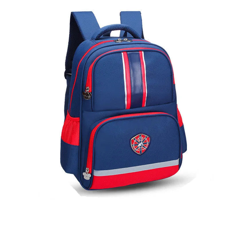 Children's Oxford cloth schoolbag for primary school, 36-55L large capacity, zipper pocket and shoulder pads, pink or red