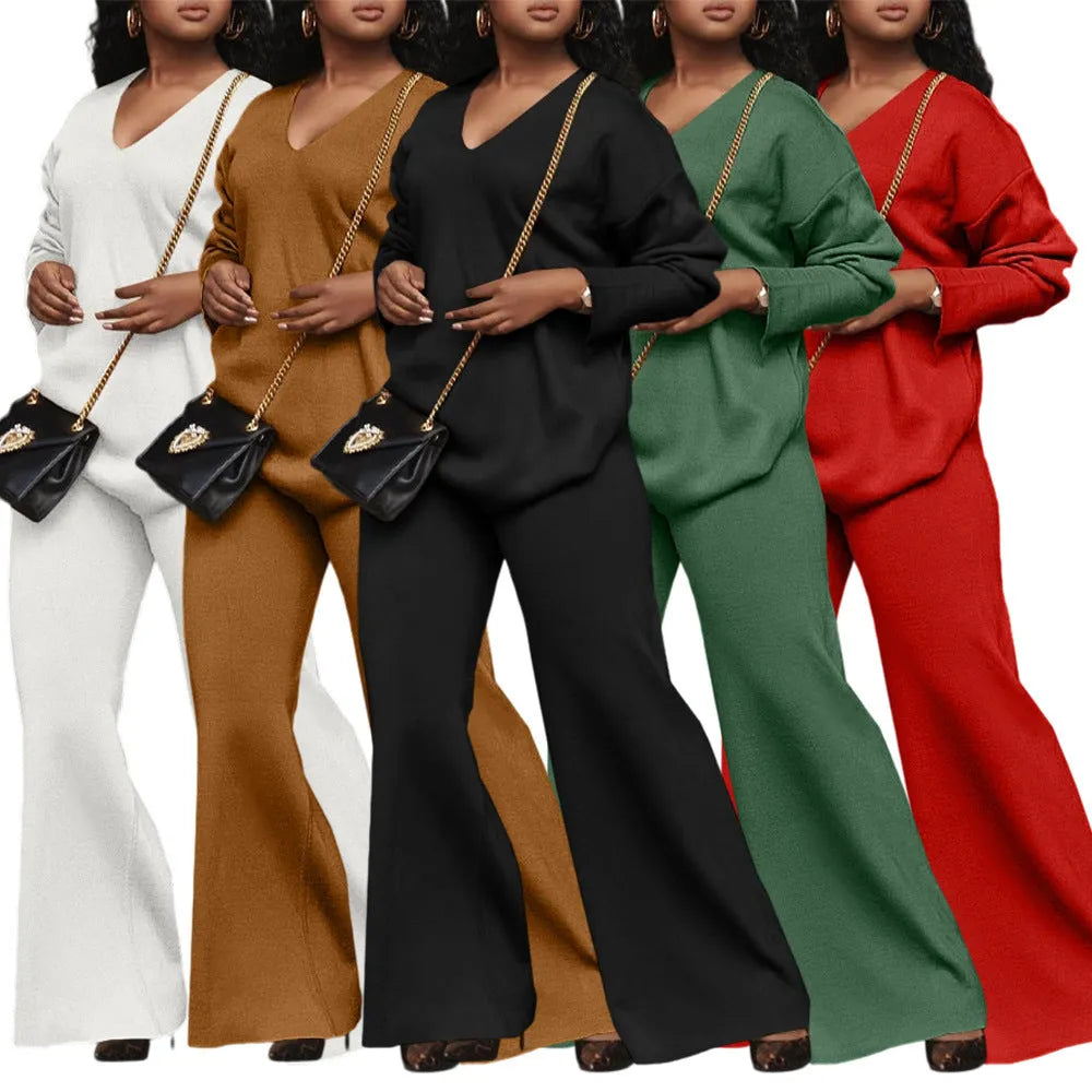 Women's brown suede two-piece suit with split sleeves, Japanese Korean casual style, trousers length
