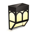 Solar-powered outdoor wall lamp with IP67 waterproof rating for garden and courtyard lighting