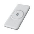 Maiduo Magsafe magnetic wireless charging power bank in mint green or silver white grey, showing back clip and compact design