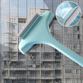 Household window cleaning brush and glass scraper tool kit with gap brush in blue or pink.