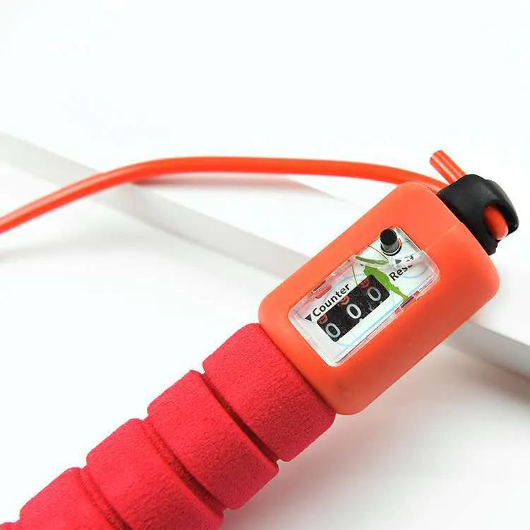 Adult counting skipping rope with sponge handles showing integrated counter and multi-colour options