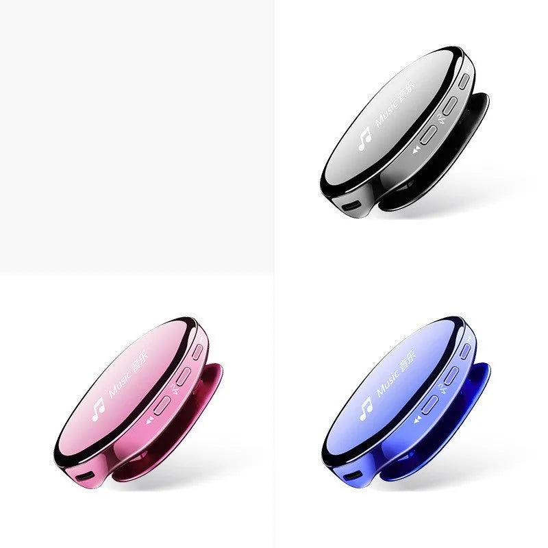 Bluetooth MP4 music player in blue, black, or rose gold with OLED screen and push-button controls