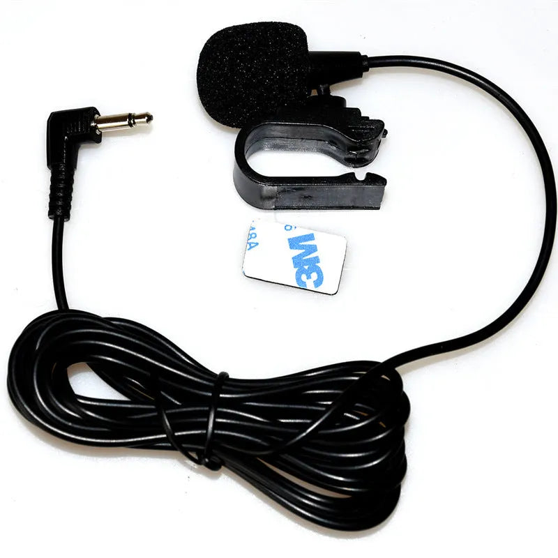 Black lavalier car Bluetooth microphone for wireless calls and GPS navigation voice control