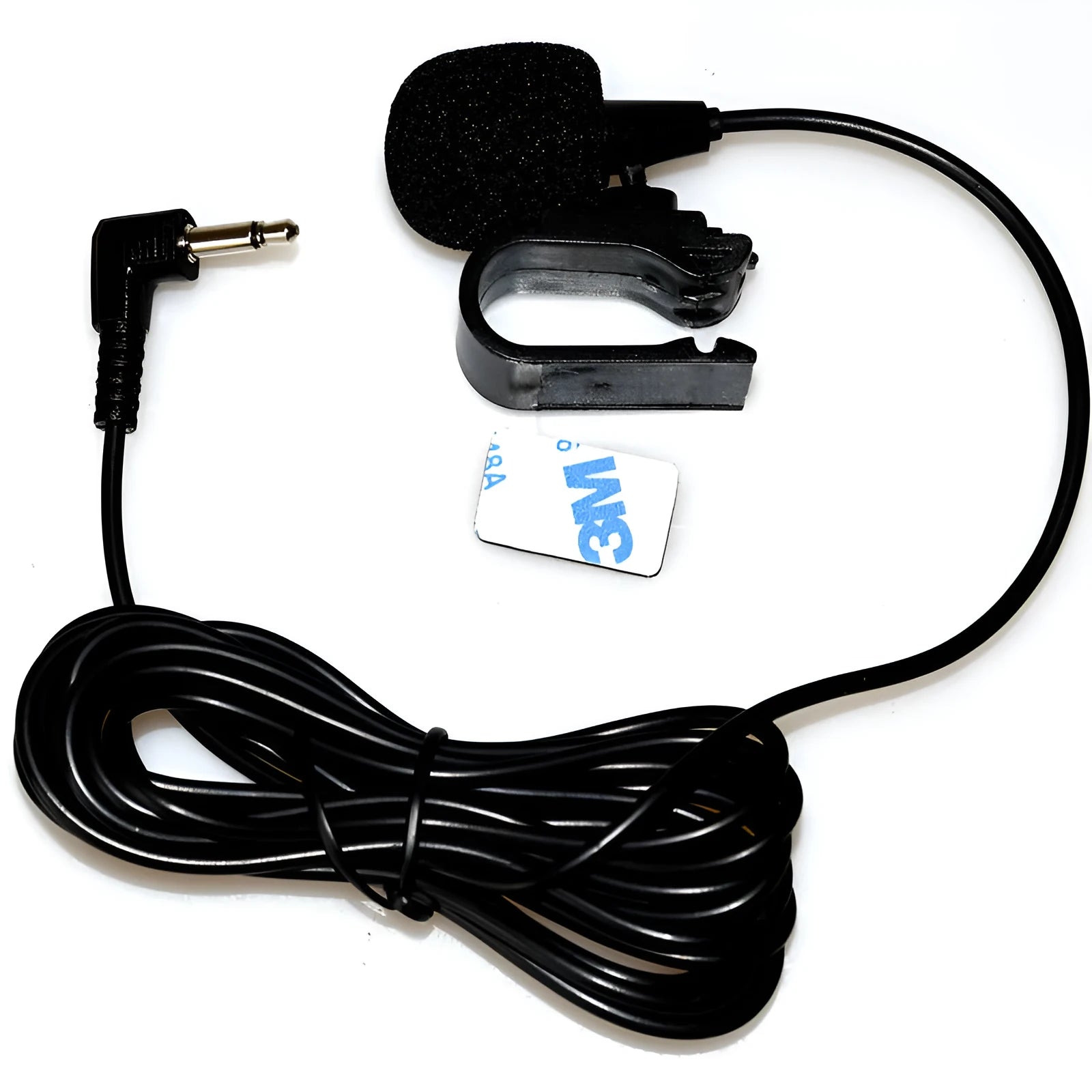 Black lavalier car Bluetooth microphone for wireless calls and GPS navigation voice control