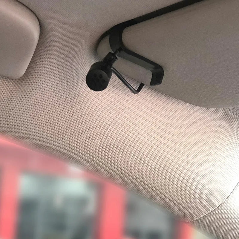 Black lavalier car Bluetooth microphone for wireless calls and GPS navigation voice control