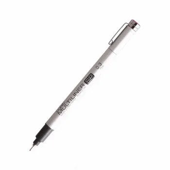 Copic Multiliner SP needle pen with aluminium body, waterproof ink, replaceable refill, black and colour options