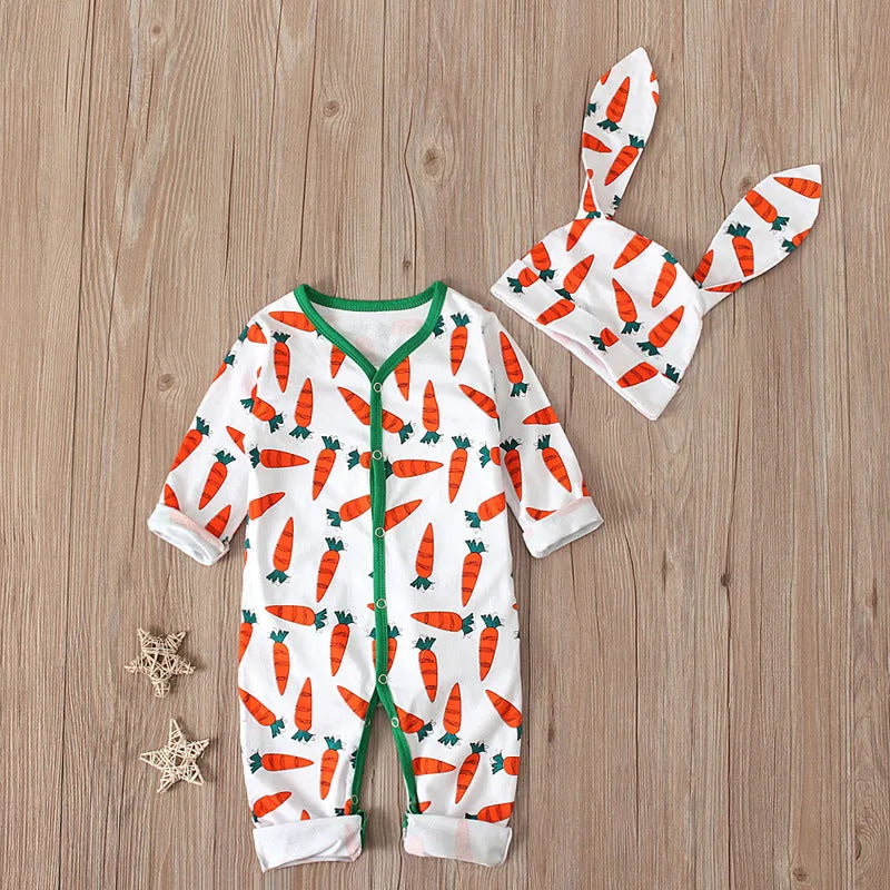 Red cotton baby boys Easter jumpsuit romper for special occasions
