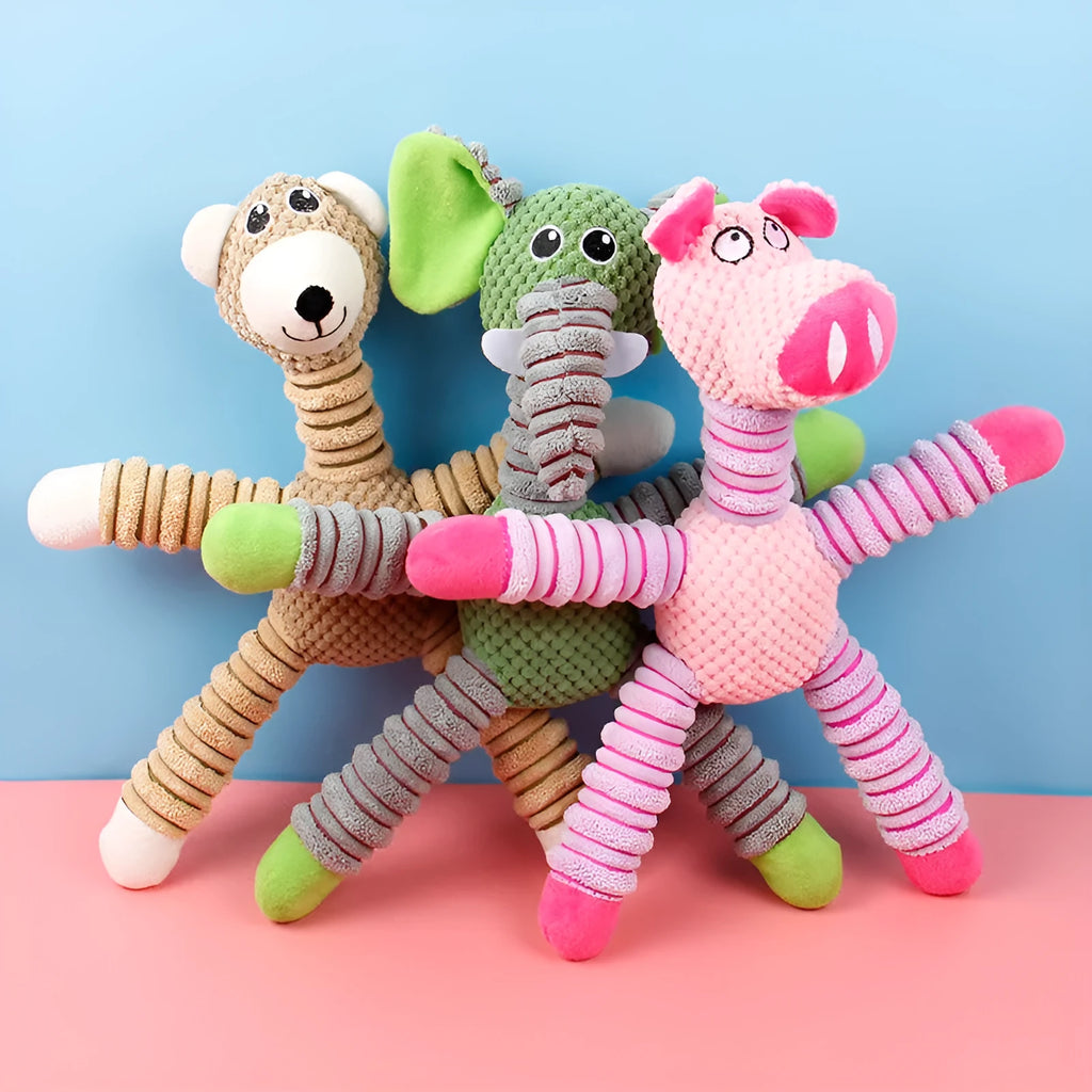 Corn velvet plush pet toy for cats and dogs, 41x35cm, in brown, green, or pink with PP cotton filling
