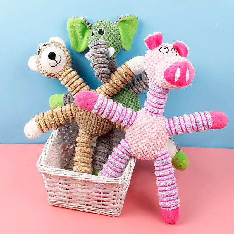 Corn velvet plush pet toy for cats and dogs, 41x35cm, in brown, green, or pink with PP cotton filling
