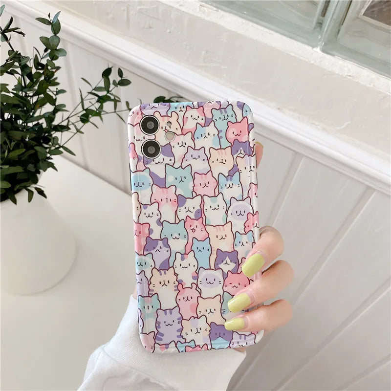 Colourful cartoon design TPU protective case for Apple iPhone models.