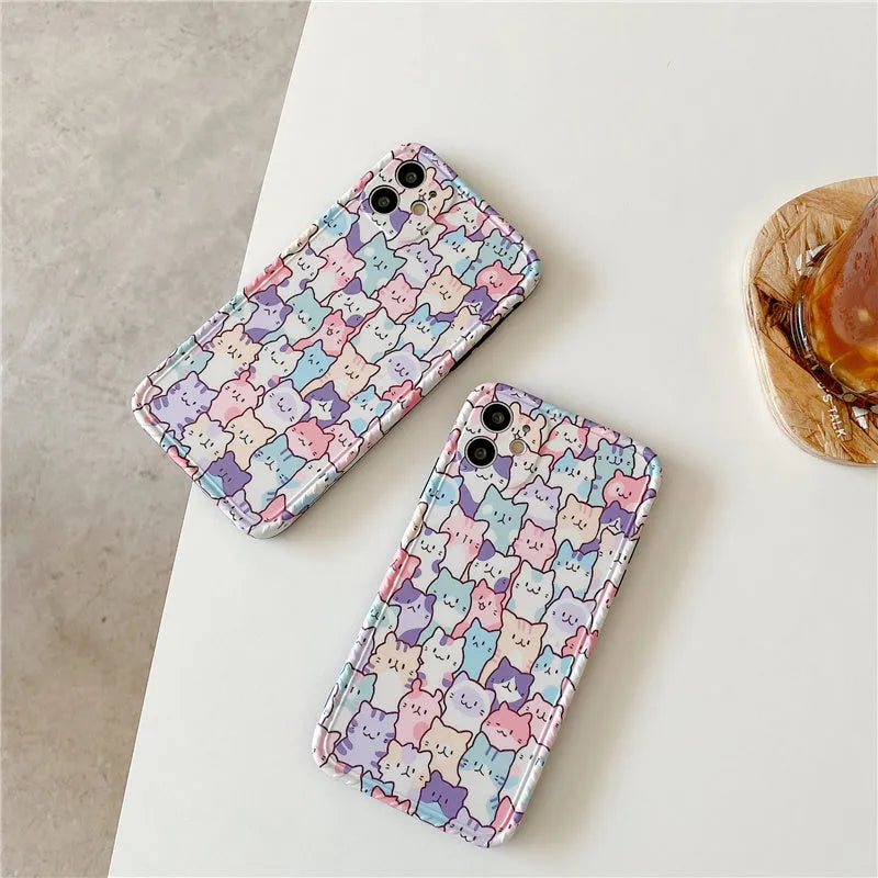 Colourful cartoon design TPU protective case for Apple iPhone models.
