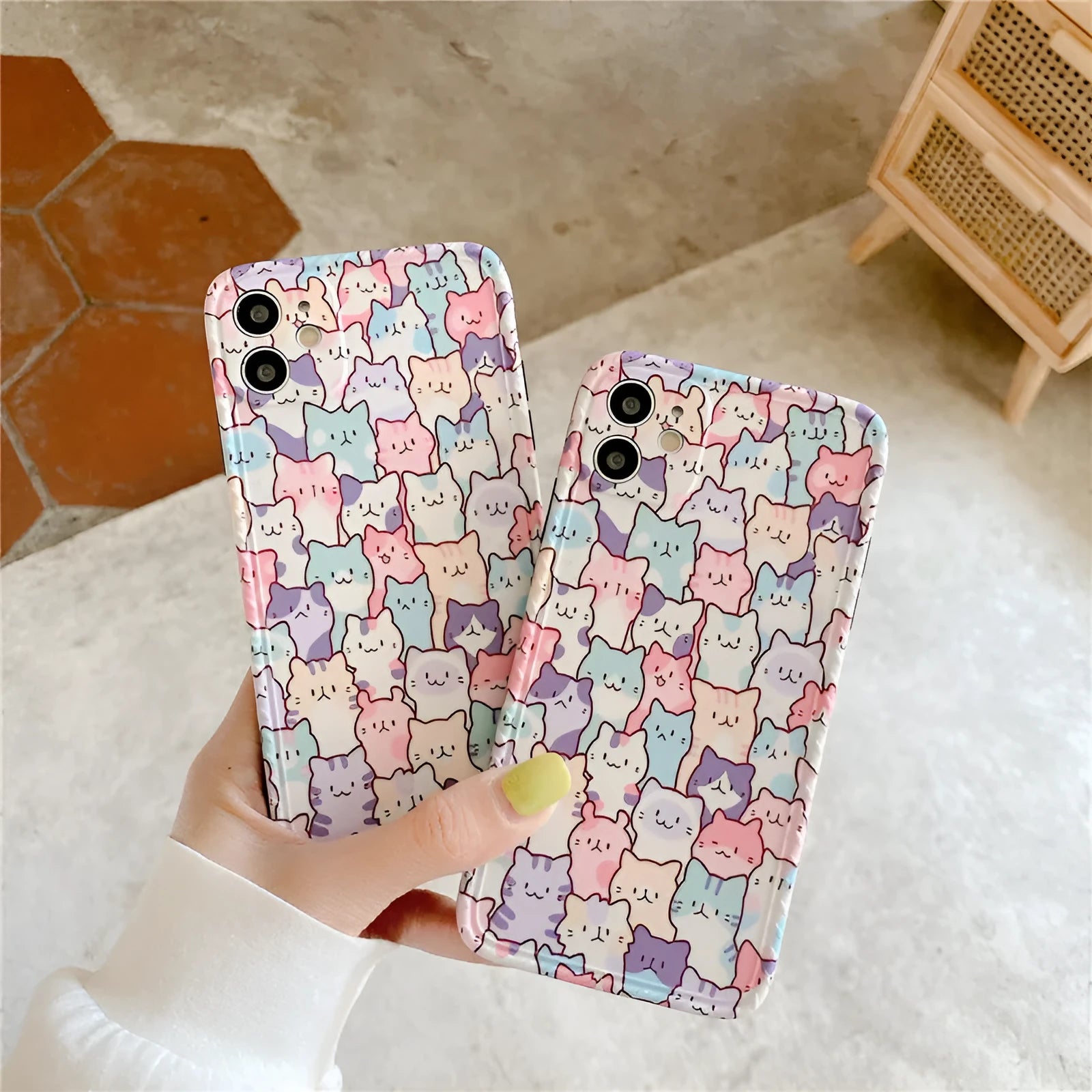 Colourful cartoon design TPU protective case for Apple iPhone models.