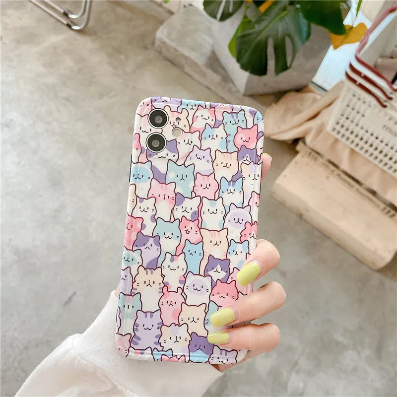 Colourful cartoon design TPU protective case for Apple iPhone models.