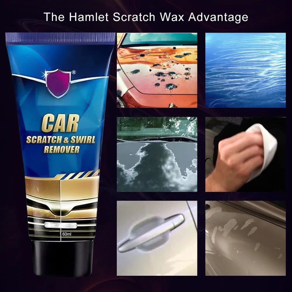 Car scratch repair touch up cream 60ml paste paint cleaner tube, 13cm x 5.5cm, with 15ml and sponge options