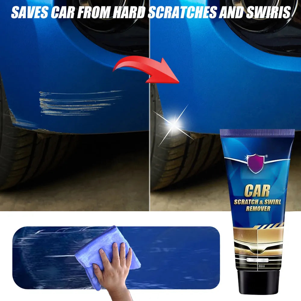 Car scratch repair touch up cream 60ml paste paint cleaner tube, 13cm x 5.5cm, with 15ml and sponge options