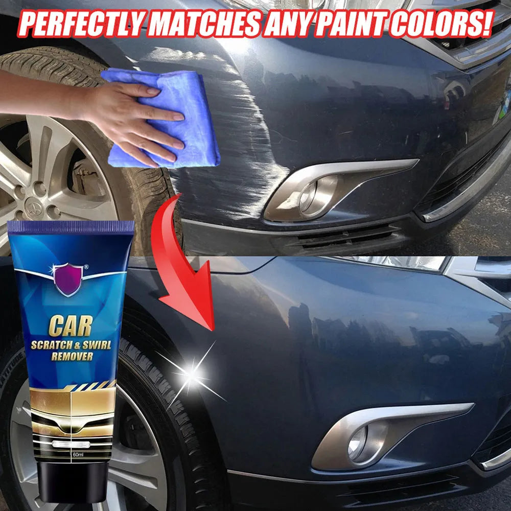 Car scratch repair touch up cream 60ml paste paint cleaner tube, 13cm x 5.5cm, with 15ml and sponge options