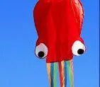 4 metre soft octopus kite in check cloth with handle and 30 metre line, shown in assorted colours