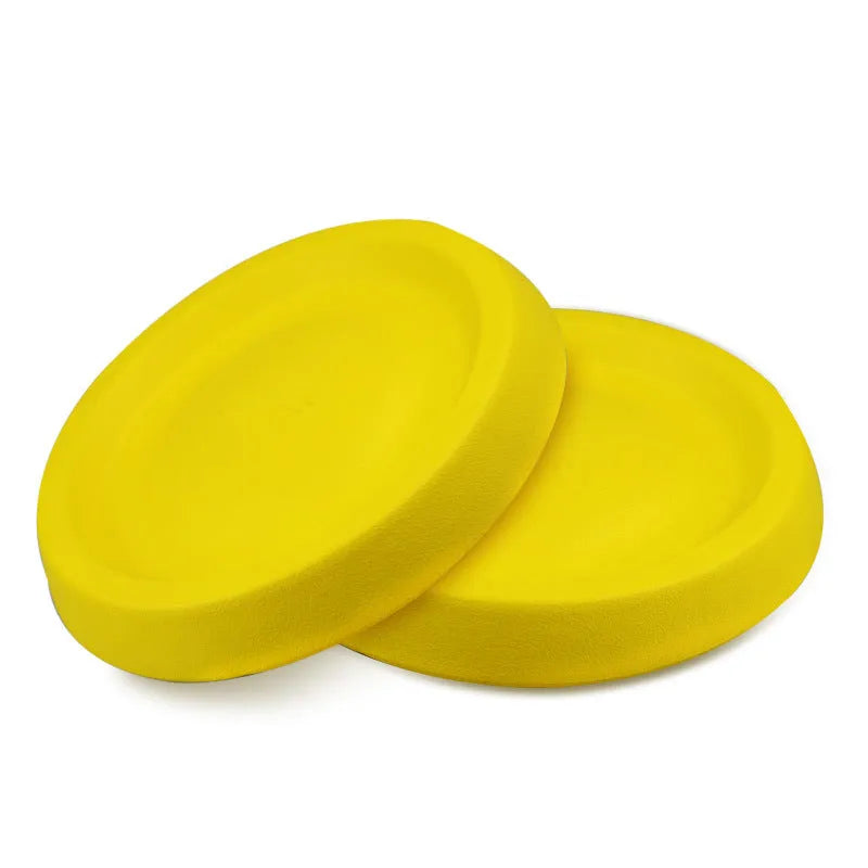Yellow EVA dog throwing toy weighing 70g for interactive training and bonding play