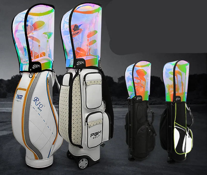 Universal colourful transparent waterproof bag hat cap with laser seven colour TPU fabric and adjustable buckle