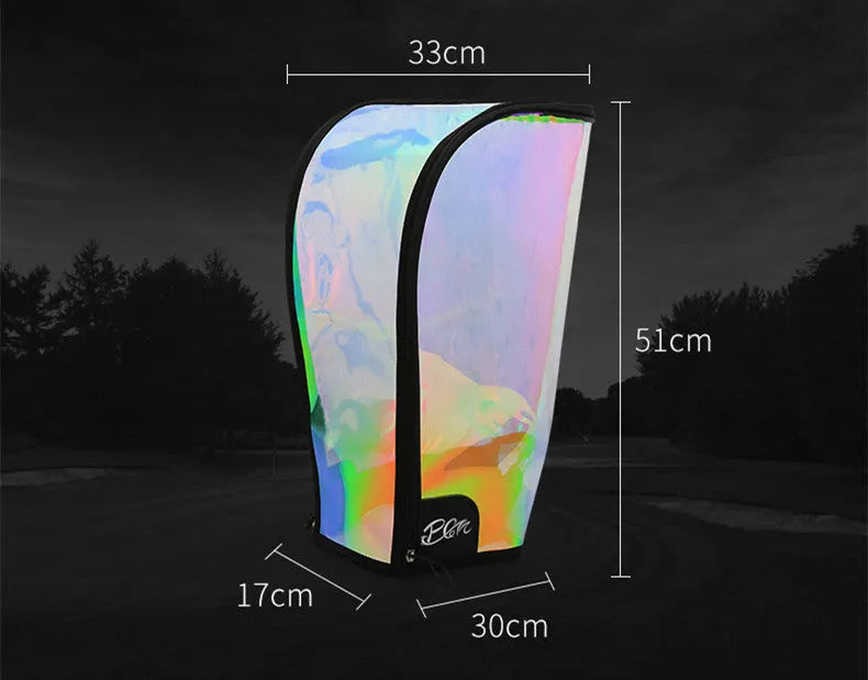 Universal colourful transparent waterproof bag hat cap with laser seven colour TPU fabric and adjustable buckle